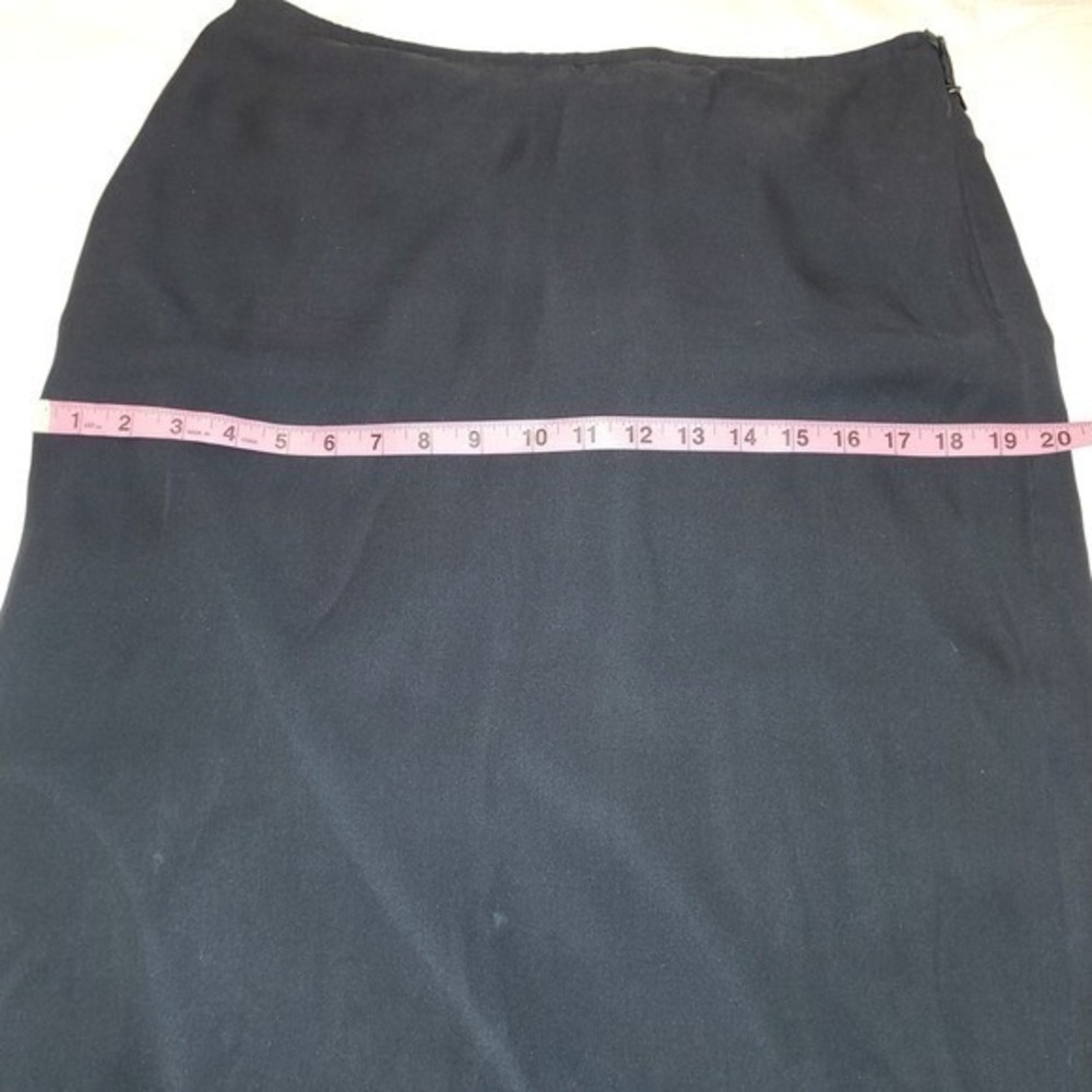 Armani Exchange A/X Black Asymmetric Angle Career Cocktail 100% Silk Skirt 10 - Picture 8 of 9